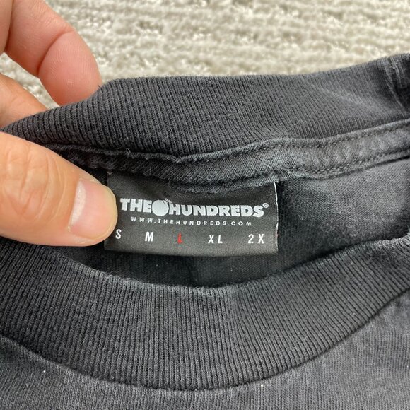 The Hundreds T-Shirt Men Large L Black Graphic Print Spelled Out Let Us Prey - Picture 4 of 8